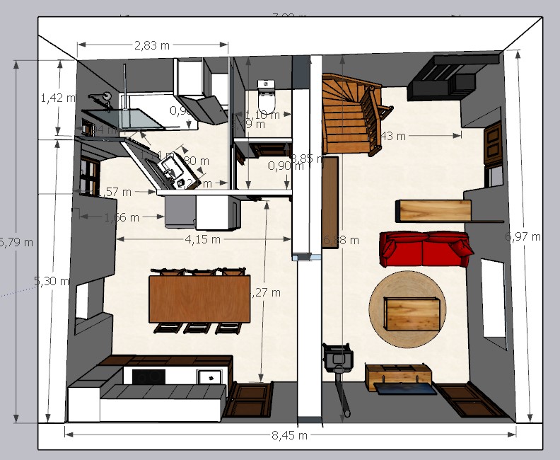 VUE DESSUS RdC 3D