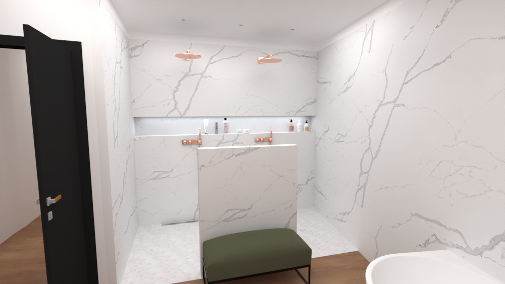 sol douche mosaique marbre